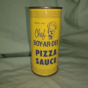 Vintage Chef Boy Ar Dee Pizza Sauce Tin Can Collectible 4 1/2" Tall Retro MCM